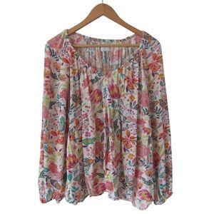 Old Navy Floral Long Sleeve Crinkled Boho Top XXL